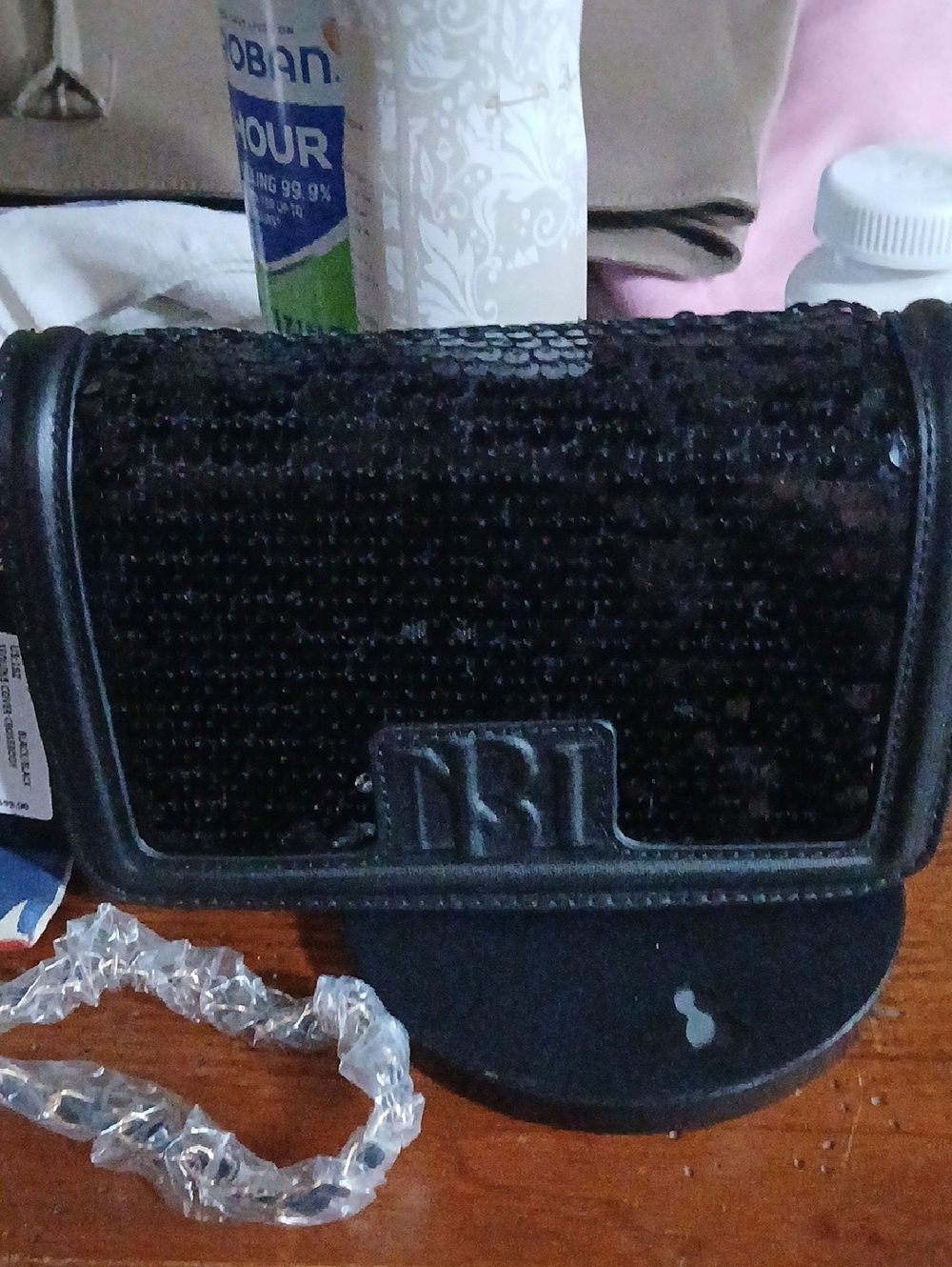 Badgley Mischka Black Sequin Crossbody Bag NWT